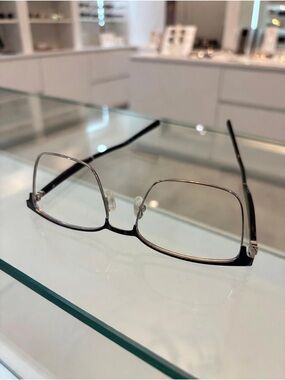 Salvatore Ferragamo Classic Black and Silver Men's Rectangle Eyeglass Frames